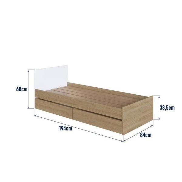 Imagem de Berço Cama Multifuncional com Gavetões 2 Colchões Aveiro Oak/Branco