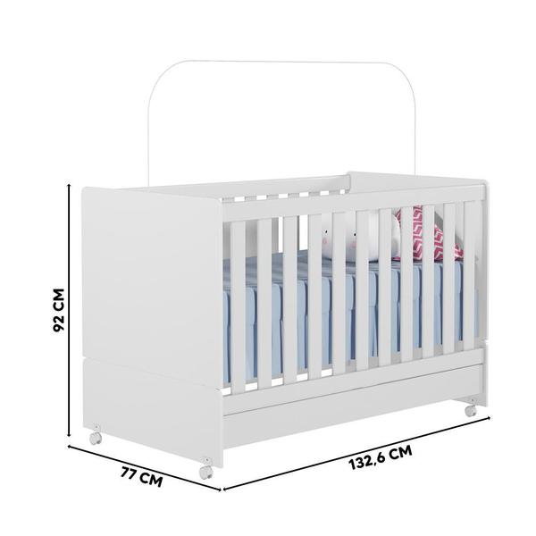 Imagem de Berço Com Colchão Baby Luxo Celiflex 130 x 70 cm Branco Encanto Peternella