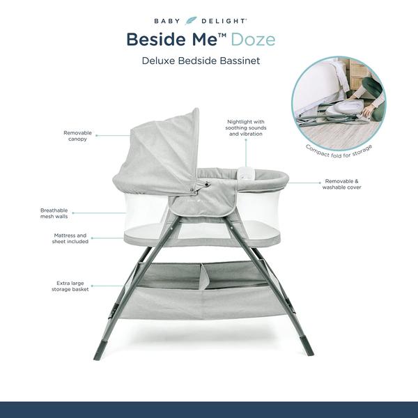 Imagem de Berço de bebê Baby Delight Beside Me Doze Deluxe Pebble Grey