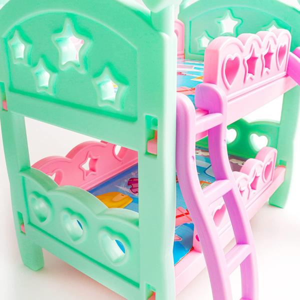 Imagem de Berço de Brinquedo com Escorregador Brinquedo Infaltil para Crianças Meninas (Rosa)