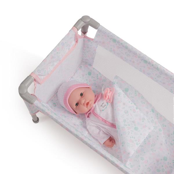 Berço dobrável para viagem, cercadinho JC Toys Berenguer Boutique Pink Imagem de Berço dobrável para viagem, cercadinho JC Toys Berenguer Boutique Pink