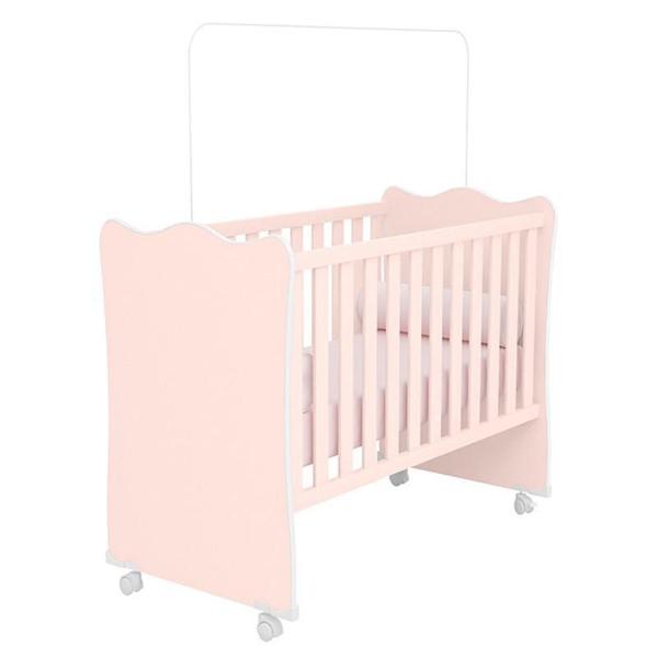 Imagem de Berço Doce Sonho com Rodízio Quarto Infantil Bebê Rosa Acetinado - Qmovi