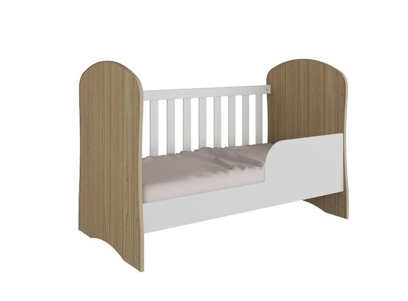 Imagem de Berço e Guarda Roupa Moveis Peroba Bolinha 100% MDF 03 portas Branco Carvalho