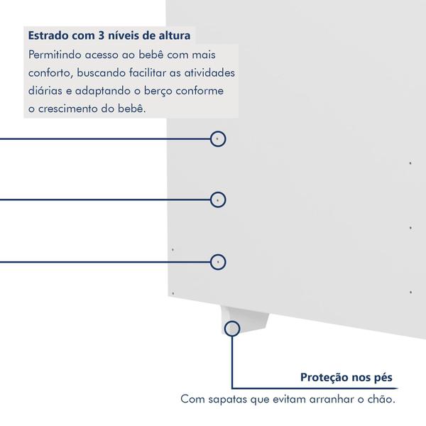 Imagem de Berço Mini Cama 100% MDF com Colchão Life