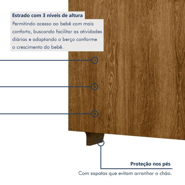 Imagem de Berço Mini Cama 100% MDF Life Branco/Madeirado Ypê