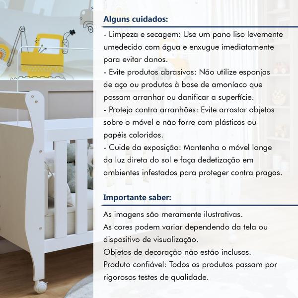 Imagem de Berço Mini Cama 100% MDF Slim Branco