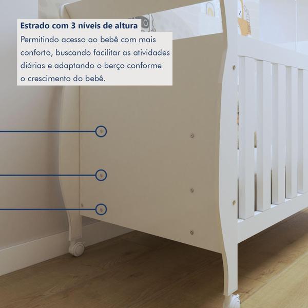 Imagem de Berço Mini Cama 100% MDF Slim Branco