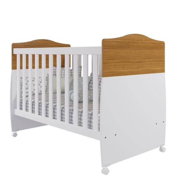 Imagem de Berço Mini Cama 104X133Cm 2 Regulagens 4 Rodízios Conforto Permobili Nature/Branco