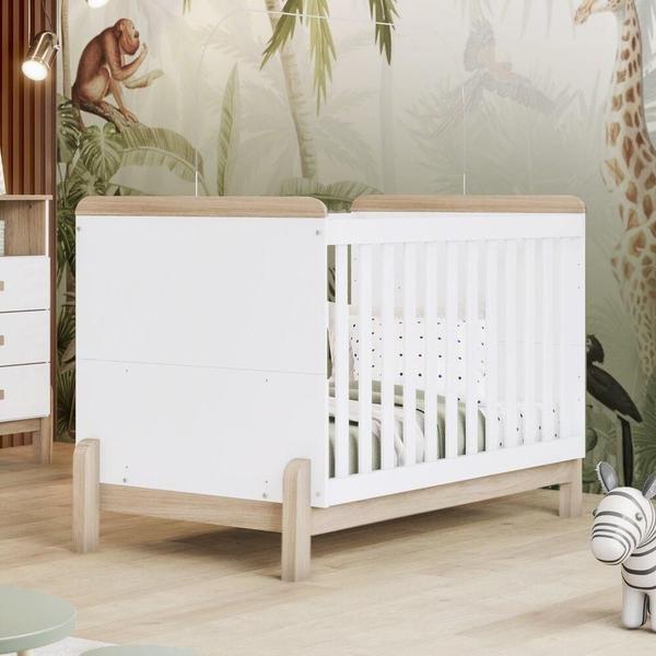 Imagem de Berço Mini Cama 2 Em 1 Ternura Henn Branco Com Jequitibá Hp