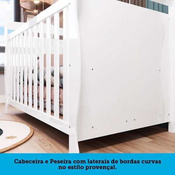 Imagem de Berço Mini Cama 3 em 1 Americano 100% MDF Cocada Branco