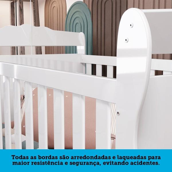 Berço Mini Cama 3 em 1 Americano 100% MDF Cocada - Espresso Móveis Imagem de Berço Mini Cama 3 em 1 Americano 100% MDF Cocada