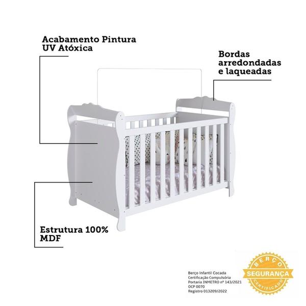 Berço Mini Cama 3 em 1 Americano 100% MDF Cocada - Espresso Móveis Imagem de Berço Mini Cama 3 em 1 Americano 100% MDF Cocada