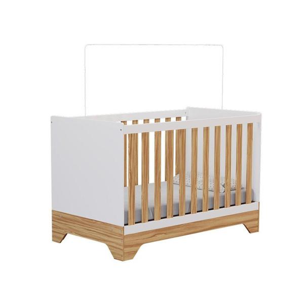 Imagem de Berço Mini Cama 3 em 1 Americano 100% Mdf Liam Retrô Espresso Móveis Branco Brilho/Amêndoa