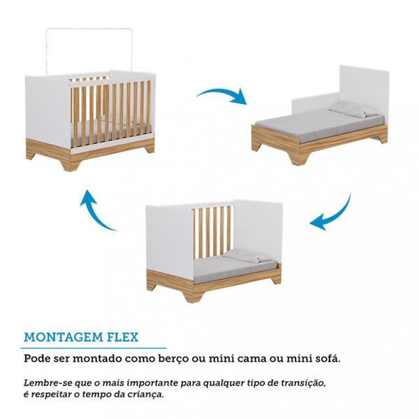 Imagem de Berço Mini Cama 3 em 1 Americano MDF Popy Retrô Móveis Peroba com Colchão Gazin