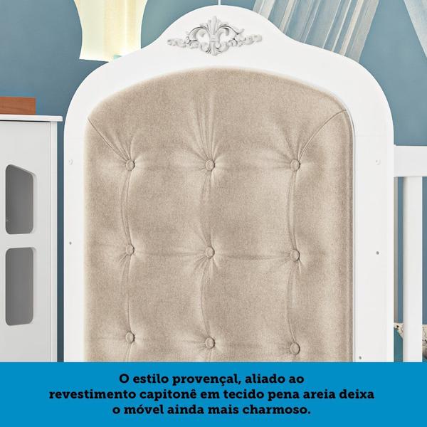 Imagem de Berço Mini Cama 3 em 1 com Capitonê 100% MDF Maya Espresso Móveis