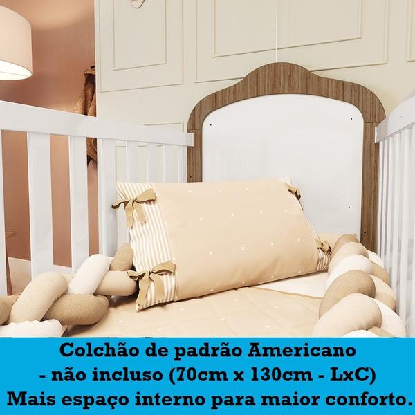 Imagem de Berço Mini Cama 3 em 1 com Capitonê 100% MDF Maya Espresso Móveis