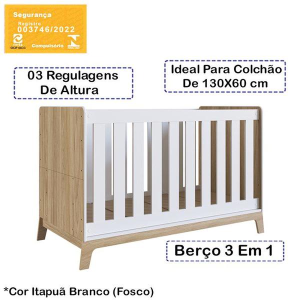 Imagem de Berço Mini Cama 3 Em 1 FM001 Itapua Branco Comm