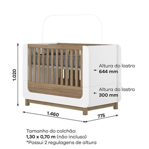 Imagem de Berço Mini Cama Aconchego Branco/Jequitibá HP - Henn