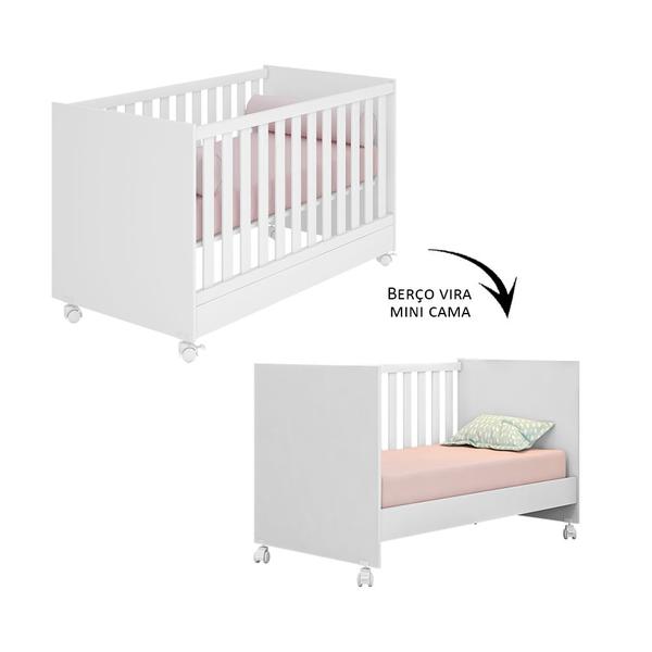 Imagem de Berço Mini Cama Americano Qmovi Branco + Colchão Gazin