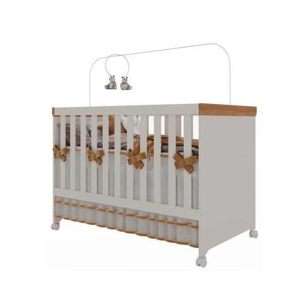 Imagem de Berço Mini Cama Antonella Off White/Caramelo Móveis Canaã