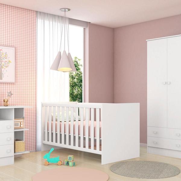 Imagem de Berço Mini Cama Doce Sonho 100 Branco Brilho - Qmovi