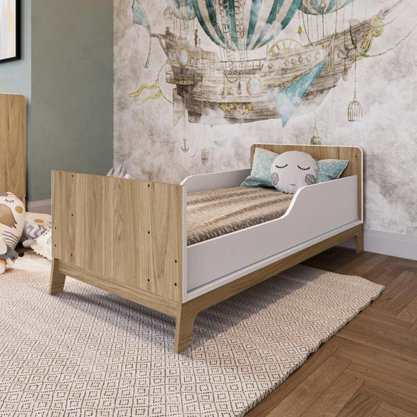 Imagem de Berço Mini Cama Favo de Mel com Regulagem de Altura - Natural/Branco