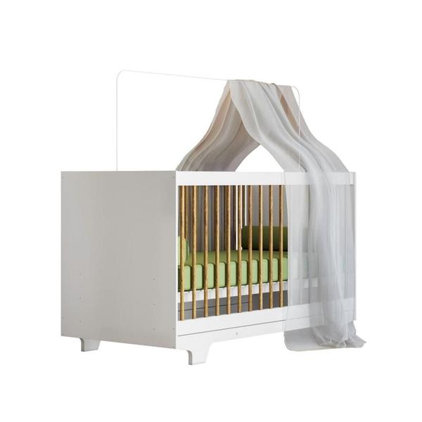 Imagem de Berço Mini Cama Flocos com Colchão Tigus Baby Branco