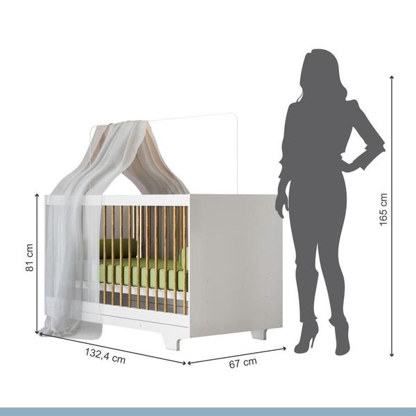 Imagem de Berço Mini Cama Flocos com Colchão Tigus Baby Branco