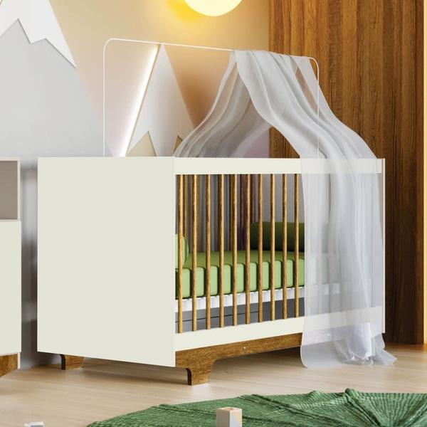 Imagem de Berço Mini Cama - Flocos-Ypê/Off White - Tigus Baby