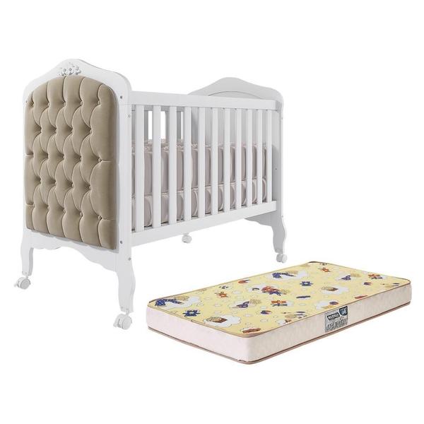 Imagem de Berço Mini Cama Harmonia com Capitonê e Colchão Supreme - Permóbili Baby