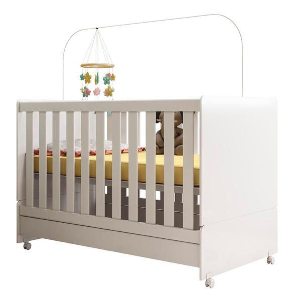 Imagem de Berço Mini Cama Infantil Encanto 2 em 1 com Rodízios Branco - Abmaza