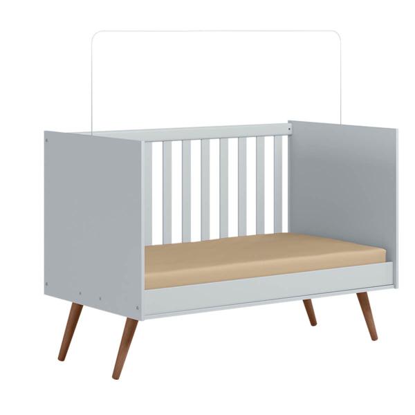 Imagem de Berço Mini Cama Infantil Q Charm 70cm Com Rodízios e Mosqueteiro -Cinza Acetinado - ÉdeCasaMóveis