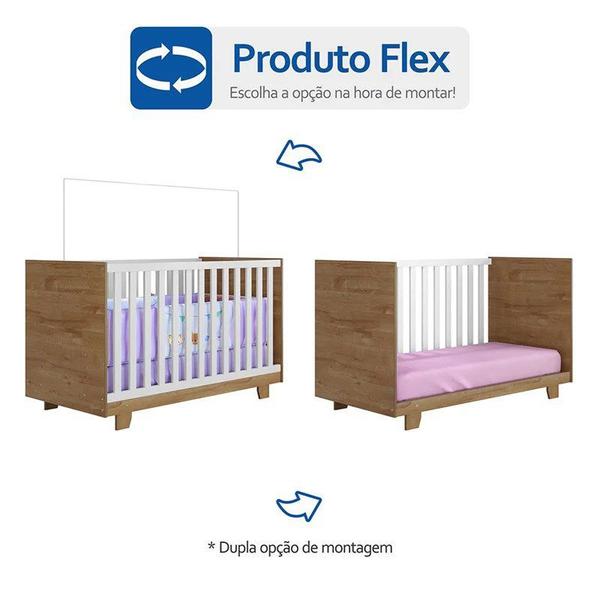 Imagem de Berço Mini cama Life + Cômoda Soft Life 4 Gavetas Branca E Naturale Tigus Baby