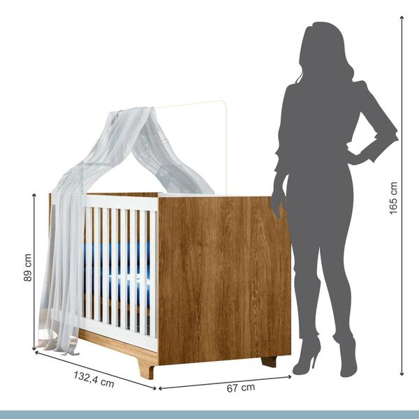 Imagem de Berço Mini Cama Life Tigus Baby Branco e Madeirado Ypê