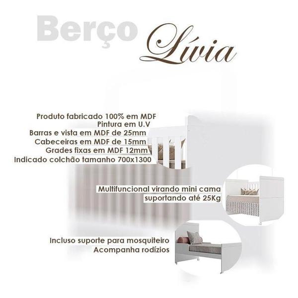 Imagem de Berço Mini Cama Lívia Branco Brilho - Canaã