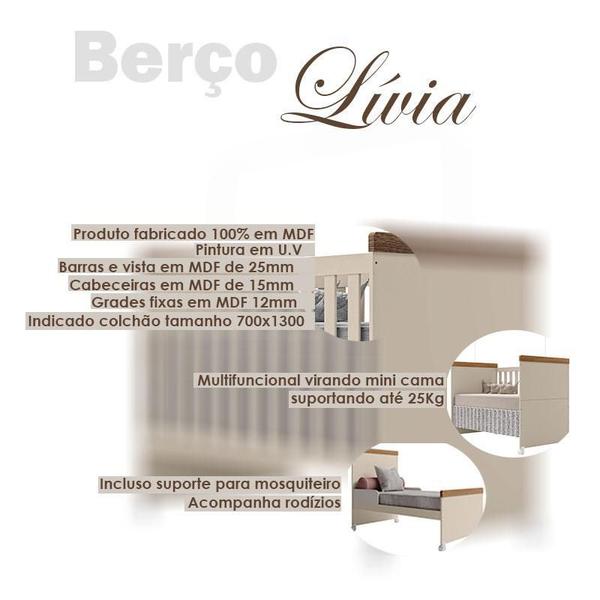 Berço Mini Cama Lívia Carvalho Off White - Canaã - Canaa Baby Imagem de Berço Mini Cama Lívia Carvalho Off White - Canaã