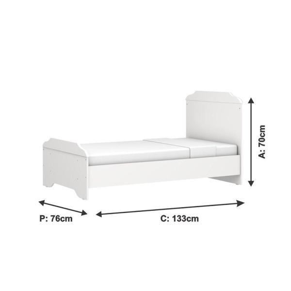 Imagem de Berço Mini Cama Mel Carolina Baby Branco Brilho