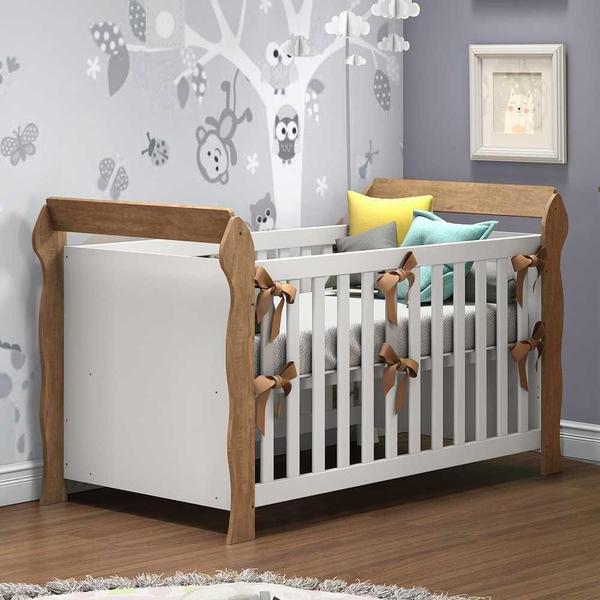 Imagem de Berço Mini Cama Mirelle Carolina Baby Branco Brilho