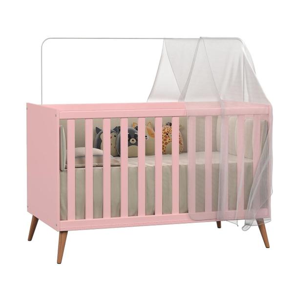 Imagem de Berço Mini Cama Montessoriano Americano Retrô Para Quarto De Bebê Menino E Menina Com Grade De Proteção Removível E Colchão Infantil 