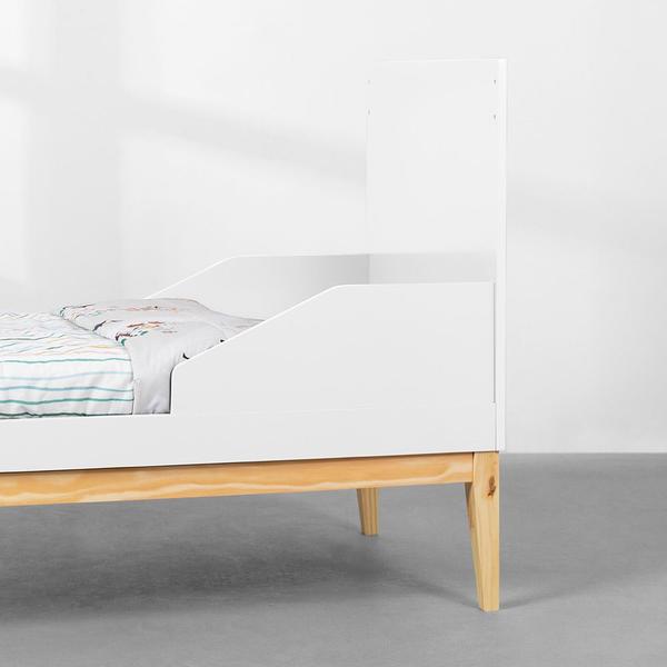 Imagem de Berço Mini Cama Noah com Pés Square Natural  Branco Fosco