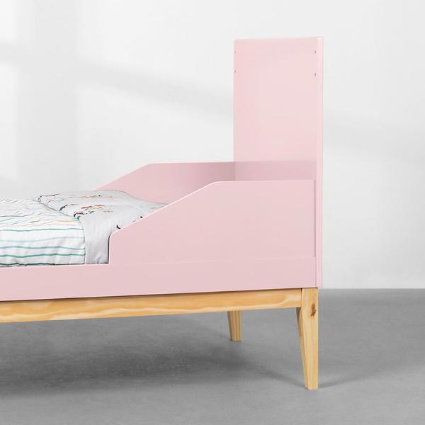 Imagem de Berço Mini Cama Noah com Pés Square Natural - Rosa