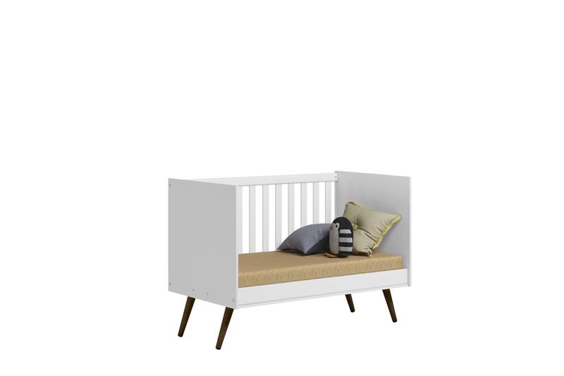 Imagem de Berço mini cama para quarto infantil q encanto retro - branco acetinado