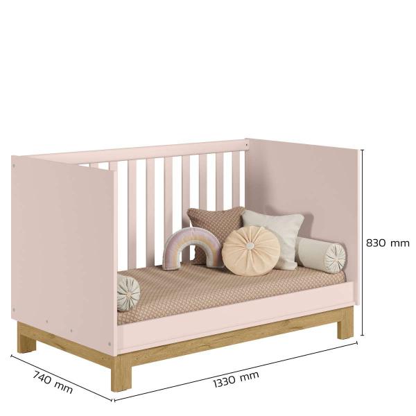 Imagem de Berço Mini Cama Q Encanto Slim Cor Rosa Acetinado - Qmovi