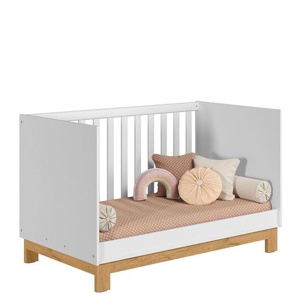 Imagem de Berço Mini Cama Qencanto Slim 4315 Qmovi Branco Acetinado + Colchão Ortobom