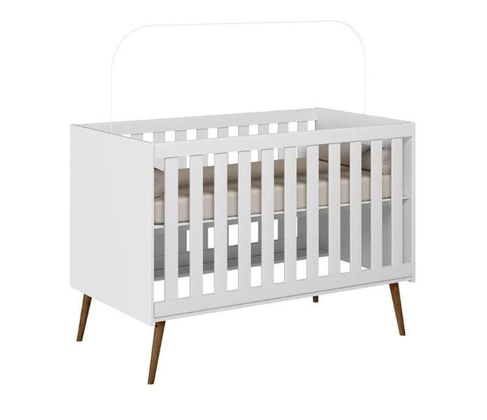 Imagem de Berço Mini Cama Retrô Noah Branco Acetinado - Peternella