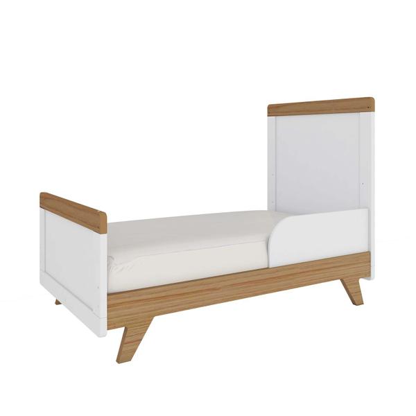 Imagem de Berço Mini Cama Retrô Peroba Carvalho e Branco