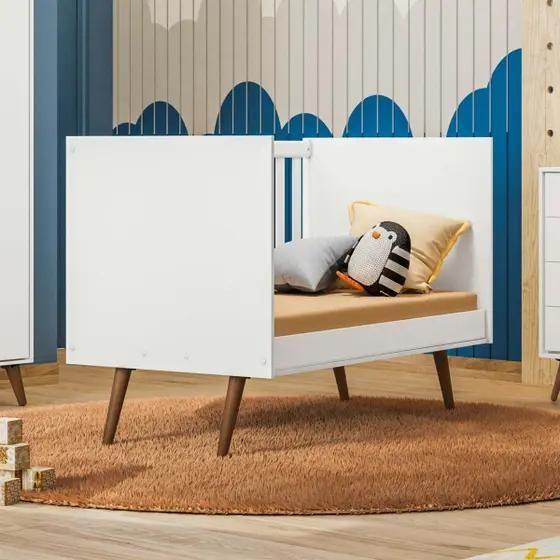 Imagem de Berço Mini Cama Retrô Qencanto Branco Acetinado - Qmovi