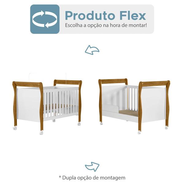 Berço Mini Cama Slim 100% Mdf Branco/Madeirado Ypê Tigus Baby Imagem de Berço Mini Cama Slim 100% Mdf Branco/Madeirado Ypê Tigus Baby