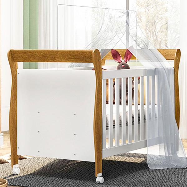 Berço Mini Cama Slim 100% Mdf Branco/Madeirado Ypê Tigus Baby Imagem de Berço Mini Cama Slim 100% Mdf Branco/Madeirado Ypê Tigus Baby
