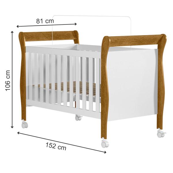 Berço Mini Cama Slim 100% Mdf Branco/Madeirado Ypê Tigus Baby Imagem de Berço Mini Cama Slim 100% Mdf Branco/Madeirado Ypê Tigus Baby